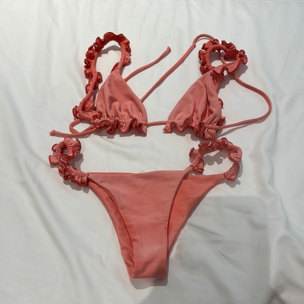 Kai Lani Ruffled Pink Bikini Set